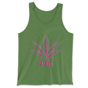 420 Hemp Leaf Men/Unisex Tank in Leaf color
